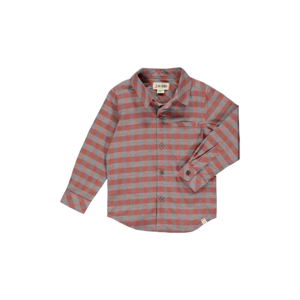 NEW HIDDEN boy's gavin plaid shirt in red/grey